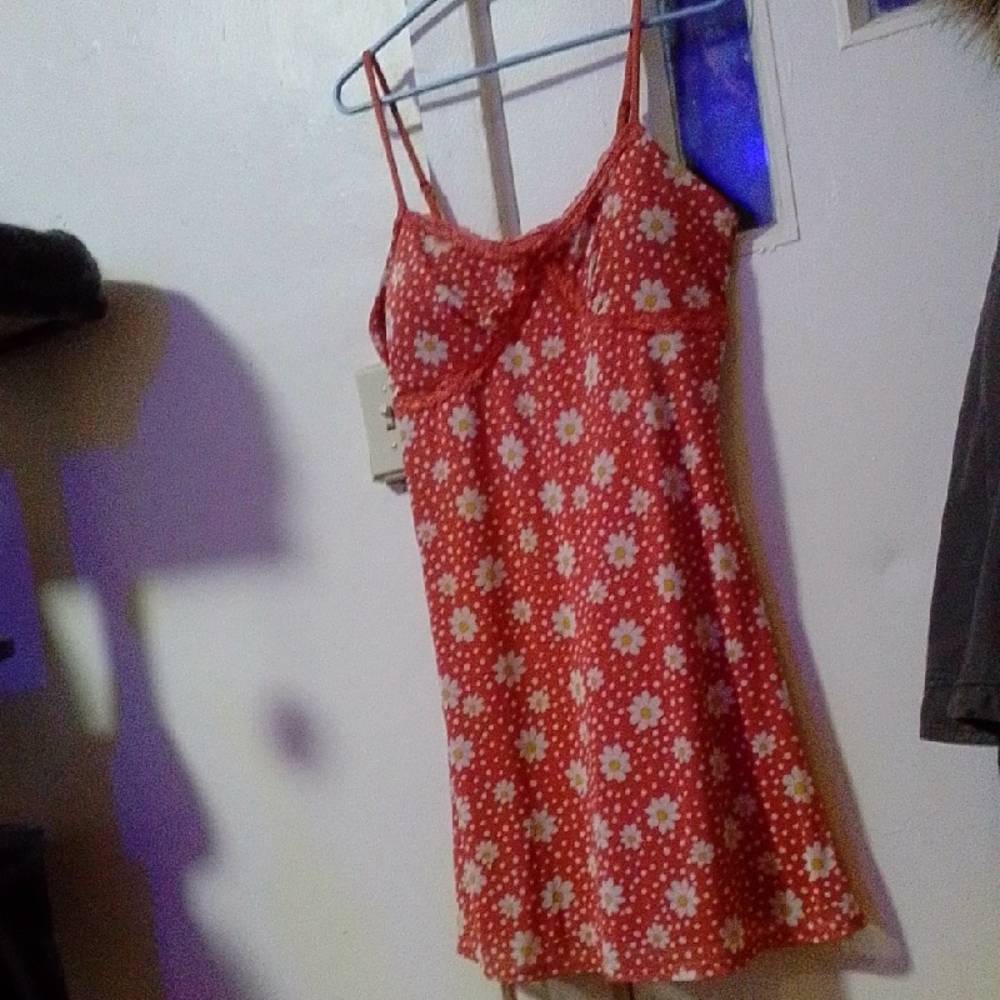 Red Floral Spaghetti Strap Dress